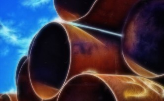 Large pipes stacked